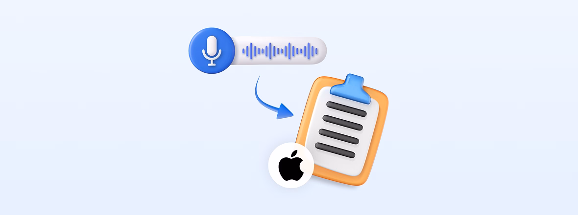 Illustrate voice to text conversion on Apple device
